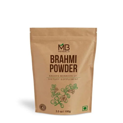 Vista 3 de MB Herbals Brahmi Pure Powder 3.53 oz 3.5 oz 100% puro Bacopa monnieri Powder Cuidado del cabello
