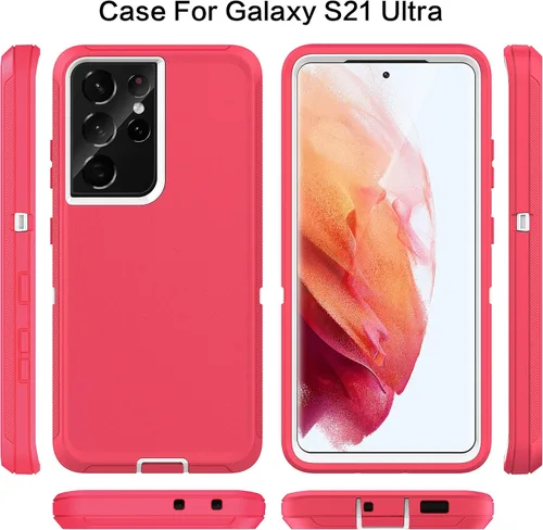 Vista 8 de MXX Funda compatible con Galaxy S21 Ultra, 3 capas súper resistente, protección contra golpes, a prueba de polvo, diseñada para Samsung Galaxy S21