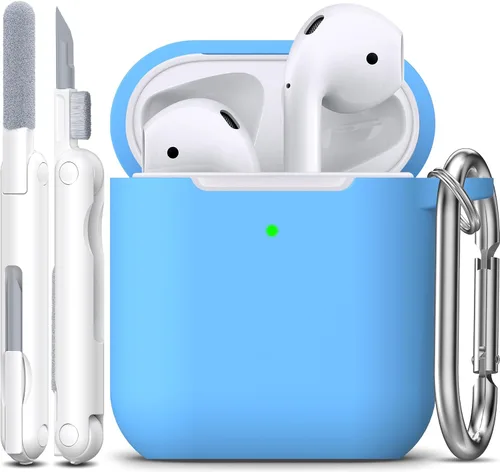 Vista 65 de Funda para AirPods con llavero, protección completa, de silicona, accesorios para AirPods, funda para chicas con estuche de carga inalámbrico