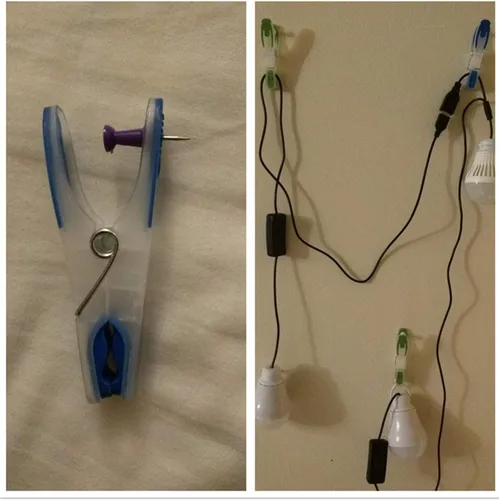 Vista 5 de Clips de plástico resistentes antideslizantes para secar la ropa, pinzas resistentes para viajes, paquete de 24