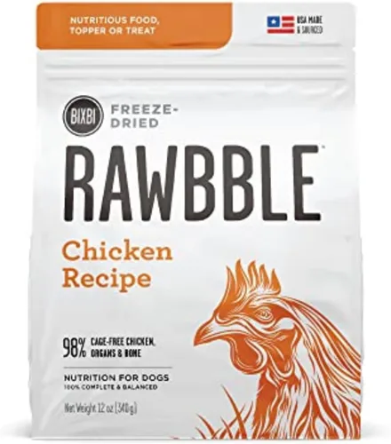 Vista 24 de BIXBI Rawbble - Alimento liofilizado para perros, receta de res, 4.5 onzas, 98% de carne y órganos, sin rellenos, comida cruda para perros apta