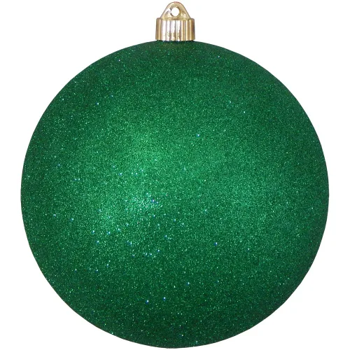 Vista 158 de Christmas By Krebs 6" (150mm) Purpurina Verde Esmeralda [2 Piezas] Esfera Extra Grande Sólida Super Grande de Plástico para Exteriores, Resistente