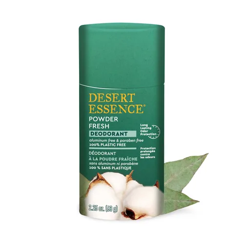 Vista 8 de Desert Essence Desodorante de coco – 100% libre de plástico, protección natural del olor – Sin aluminio ni parabenos con árbol de té y manteca