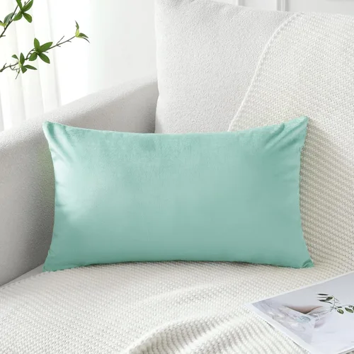 Vista 57 de Artscope Fundas de almohada de terciopelo de lujo, fundas de almohada rectangulares decorativas, fundas de cojín suaves y sólidas para sofá