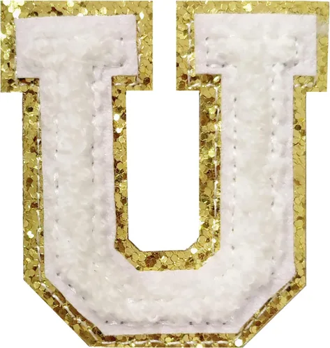 Vista 64 de 4 parches de letras de felpilla negra, parches de letras termo-adhesivas de 2.2", parches de letras de felpilla para ropa (S)