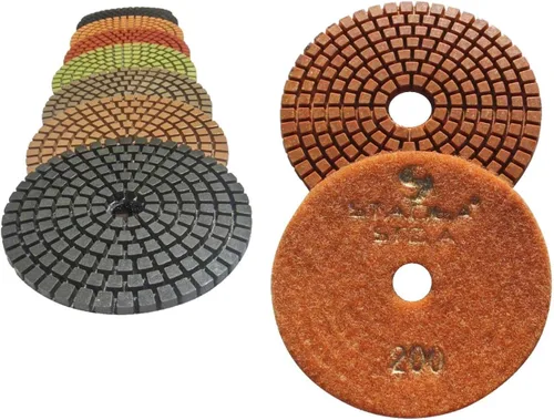 Vista 15 de STADEA Grit 50 4" Diamond Pulir Pads Premium Grado Mojado Flexible 3 MM Alto
