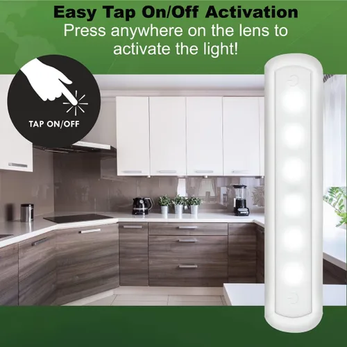 Vista 5 de Ecolight - Barra de luz LED que funciona con pilas, color blanco, RGB que cambia de color o blanco de 4000 K, tocar/apagar, temporizador de apagado