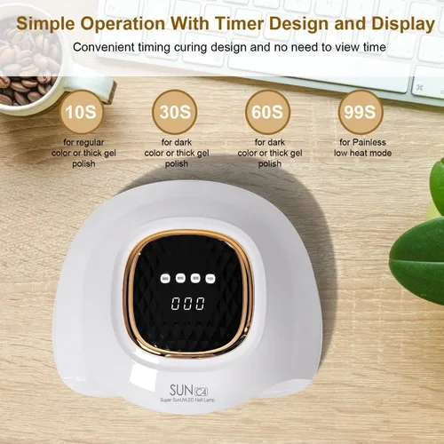 Vista 5 de MIRAGE LAYON Lámpara de Uñas UV - Secado Rápido, Potente y Eficiente, Lámpara LED de Uñas con 4 Ajustes de Tiempo y Sensor Automático Infrarrojo