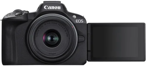 Vista 8 de Cámara sin espejo Canon EOS R50 para vlogging (negra) con lente RF-S18-45mm F4.5-6.3 is STM (renovada)