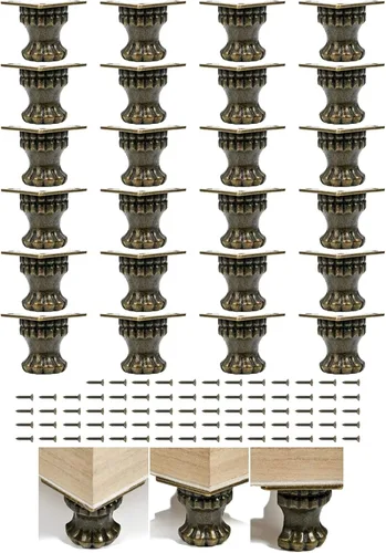 Vista 8 de 24 patas de caja de latón antiguo para cajas de madera, joyas en el pecho, esquina de almacenamiento, protector de aleación de zinc para relieve