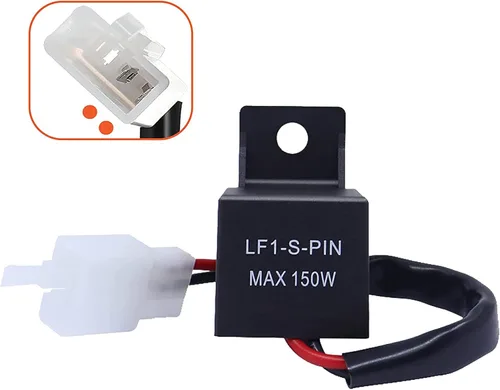 (1) Relé de intermitencia LED electrónico de 2 pines 12V LF1-S-PIN MAX 150W para corregir el hiperdestello de las luces intermitentes LED de