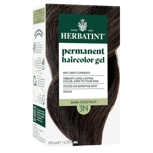 Vista 24 de Herbatint Tinte permanente para el cabello, castaño oscuro 3N, para una cobertura de hasta un 100% de canas de canas resistentes, sin amoníaco, sin