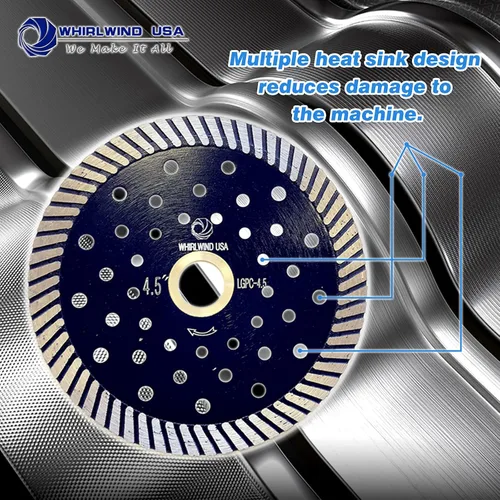 Vista 5 de LGPC 4.5 pulgadas corte de piedra Premium Turbo Continuous Rim Diamond Blades para granito (venta directa de fábrica) (4.5 pulgadas)
