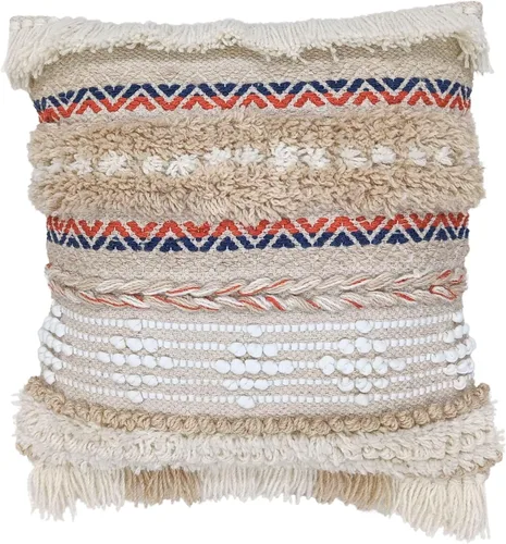 Vista 18 de Trade Star Funda de almohada Kilim de 100% algodón, estilo bohemio, copetudo, funda de almohada del suroeste, funda de cojín decorativa tejida a