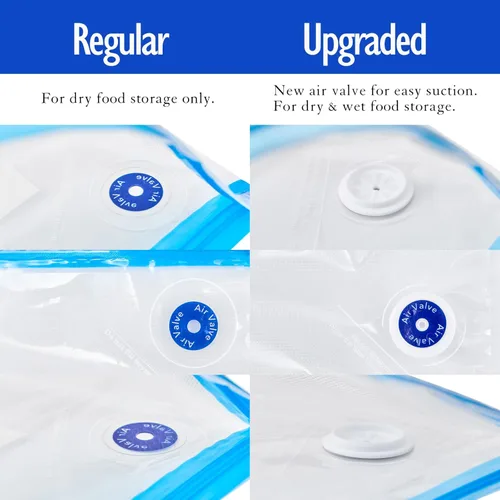 Vista 2 de VICARKO 30 bolsas con cremallera al vacío, bolsas selladoras al vacío, bomba de mano, almacenamiento de alimentos, bolsas reutilizables, con doble