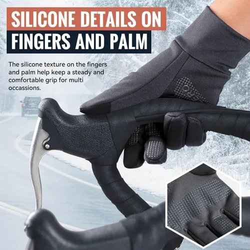 Vista 4 de OZERO Winter Touchscreen Gloves for Men Warm Running Gloves Windproof Water Resistant - Lightweight Thermal Glove for Hiking Cycling Driving
