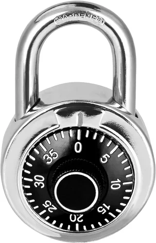 Vista 10 de Candado de Combinación 1 Paquete, Candado de Combinación de Dial Fijo con Diferentes Combinaciones, 2 Pulgadas de Ancho. Dial Morado, Cerradura