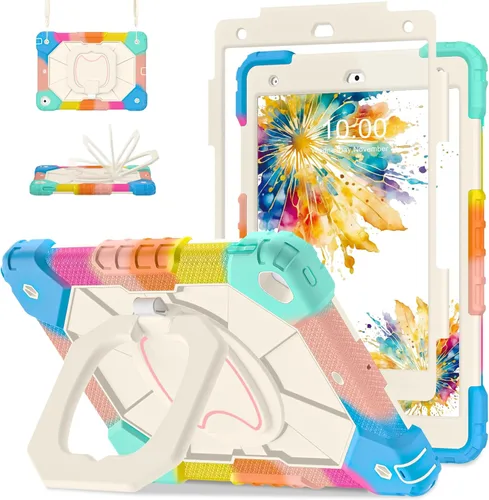 Vista 30 de Auizotl Funda para iPad de 9ª/8ª/7ª generación de 10.2 pulgadas con protector de pantalla/soporte giratorio/soporte para bolígrafo, grado militar a