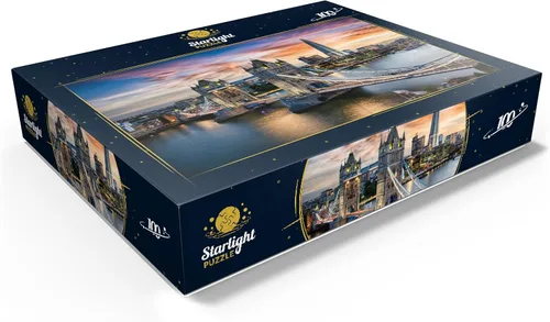 Vista 3 de MyPuzzle Tower Bridge and Skyline of London, Gran Bretaña, rompecabezas prémium de 100 piezas para adultos