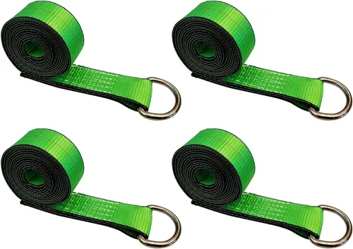 Vista 29 de Mega Cargo Control 1 paquete de correas de lazo de anillo D, amarres de remolque negros de 2 pulgadas para ensamblajes de elevación de ruedas