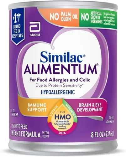 Similac Alimentum con fórmula infantil hipoalergénica 2'-FL HMO, para alergias alimentarias y cólicos debido a la sensibilidad a las proteínas,