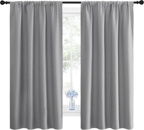 Vista 3 de NICETOWN - Paneles de cortinas opacas para ventana, con aislamiento térmico y bolsillo para cortinero, para sala de estar