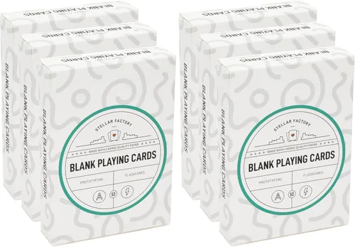 Vista 8 de Stellar Factory Cartas de juego en blanco premium (52 piezas) DIY, diseño de juegos, prototipos y tarjetas didácticas, 1 unidad