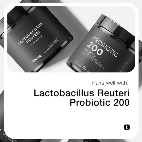 Vista 8 de Toniiq Lactobacillus Rhamnosus - Ultra alta resistencia 100B CFU con FOS prebiótico - Cápsulas de liberación retardada - Probado en laboratorio