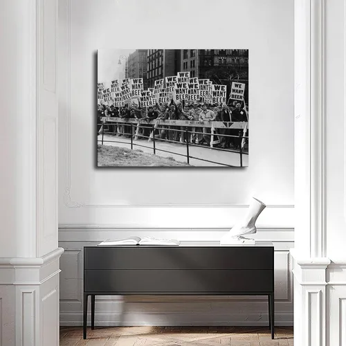 Vista 4 de MAiker Póster artístico retro de 1932 con texto en inglés «We WANT BEER Protest Against Prohibition»