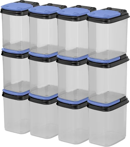 Vista 7 de Buddeez Contenedores de almacenamiento multiusos, cubos pequeños de almacenamiento de brocas y pernos, organizadores de hardware, recipientes Azul