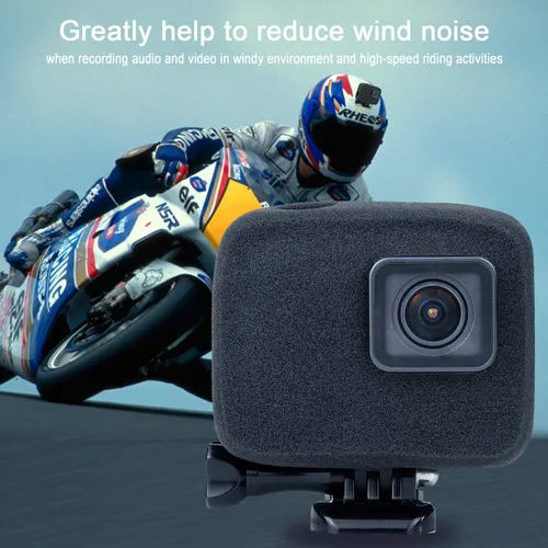 Vista 2 de SOONSUN Paquete de 2 fundas Windslayer para GoPro Hero 5/6/7 negro, blanco, plateado y héroe (2018), manguito de espuma con reducción de ruido