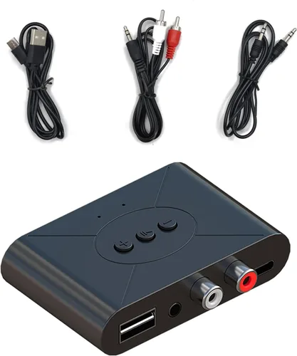 Receptor de audio Bluetooth 5.3 inalámbrico RCA adaptador Bluetooth para receptor de audio inalámbrico estéreo/unidad flash USB/conexión NFC
