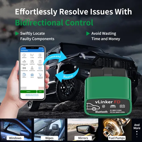 Vista 4 de VGATE vLinker FD Bluetooth OBD2 Escáner Herramienta de Diagnóstico, Lectores de Código de Automóvil y Herramientas de Escaneo para Android y Windows