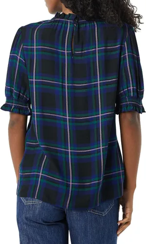 Vista 2 de Tienda Essentials Womens Fluid Twill Short Puff Sleeve Smock Detail Shirt