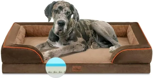 Vista 68 de Comfort Expression Cama ortopédica para perros extra grandes de 45 x 35 pulgadas, cama para mascotas XL de espuma tipo caja de huevos impermeable