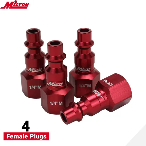 Vista 6 de CRAFTSMAN Milton - Compresor de aire, 20 galones, 1.8 HP, rojo y ColorFit por Milton Coupler & Plug Kit - (M-Estilo, Rojo) - 1/4" NPT, (14 piezas)