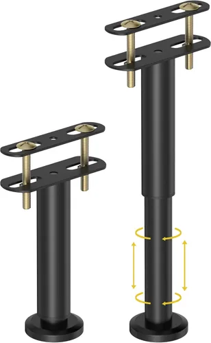 Vista 13 de Wlrrcwdttc 2 piezas de patas de soporte de cama ajustables de altura 15-27 cm, patas de soporte central de marco de cama para marco de cama/listones