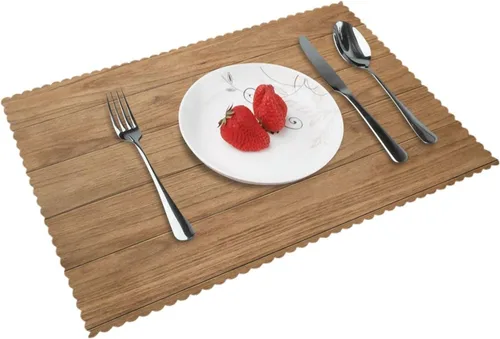 Vista 13 de Rectangular Placemats Set of 4, Heat Resistant Cucumber Printed Kitchen Dining Table Mats