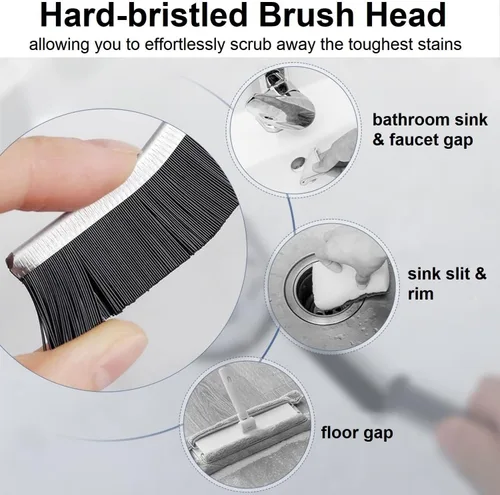 Vista 4 de 5 cepillos de limpieza de hendiduras de cerdas duras – Cepillos de limpieza de hendiduras para uso doméstico, herramienta multifuncional