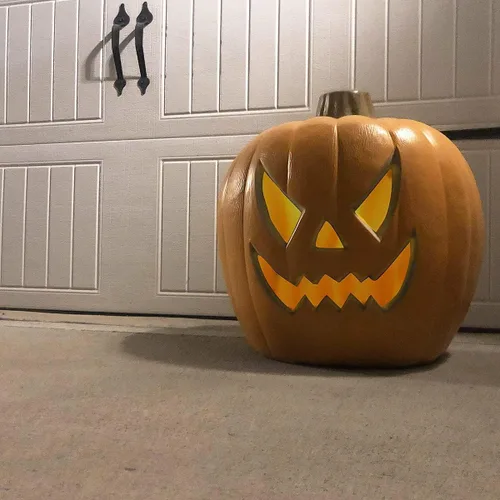 Vista 7 de Linterna Jack O' de 21 pulgadas, decoración navideña de calabaza de Halloween extra grande iluminada, faroles de calabaza preiluminados