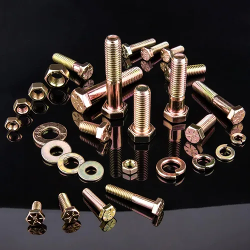 Vista 3 de Foliv Kit surtido de 523 pernos de grado 8 – Kit de tornillos y tuercas resistentes, rosca gruesa SAE de 3/8-16 x 1-2 pulgadas, chapado en zinc