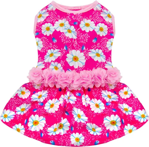 KYEESE Vestidos para perros Daisy Eelgant, vestido de princesa para perros pequeños con flores, decoración de primavera y verano, vestido de gato,