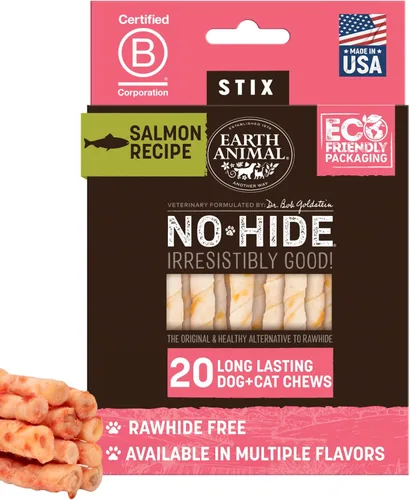 Vista 9 de Earth Animal No Hide Stix - Palitos masticables sin cuero de larga duración para perros pequeños, sabor a carne de res - Paquete de valor de 20