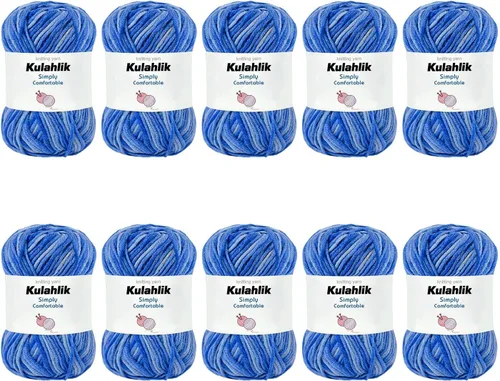 Vista 49 de Hilo acrílico de 1.76 oz (1 x 1.76 oz) para tejer y tejer, hilo de hilo degradado colorido, 1 rollo de madejas, hilo acrílico multicolor, perfecto
