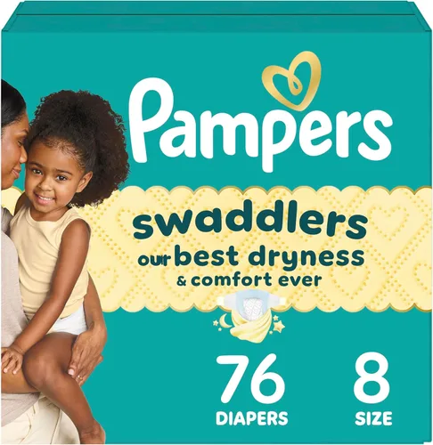 Vista 45 de Pampers Swaddlers - Pañales desechables muy suaves para bebé talla 8, 38