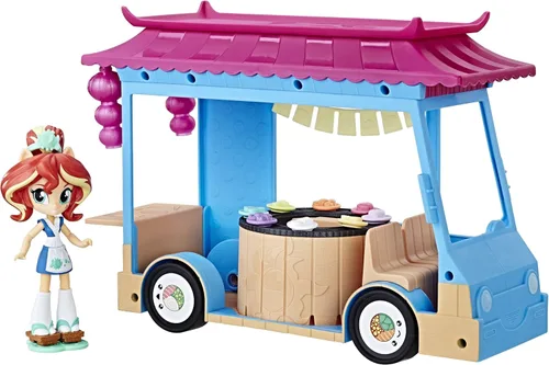 Vista 3 de My Little Pony Por ejemplo, Minis Sunset Shimmer Camión de sushi