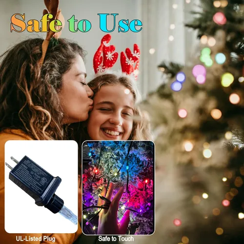 Vista 6 de ROSE ME Luces de Navidad para árbol – Luz inteligente para árbol de Navidad, 200 luces LED de 6.6 pies x 10 cadenas de luces multicolor, bricolaje