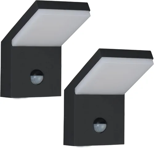 Vista 11 de Lámpara de pared LED blanca con sensor de movimiento IP54, resistente al agua, para garaje, puerta delantera, patio, casa, 3000 K, 18 W, 1800 lm
