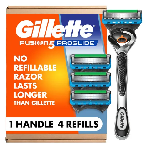 Gillette Fusion ProGlide - Maquinilla de afeitar para hombres, mango + 4 recambios de cuchillas, regalos navideños para hombres