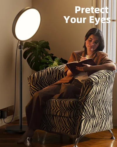 Vista 7 de TODI Anillo de luz grande con soporte de 79 pulgadas, anillo de luz para selfie de pantalla completa de 6500 K con soporte y soporte para teléfono